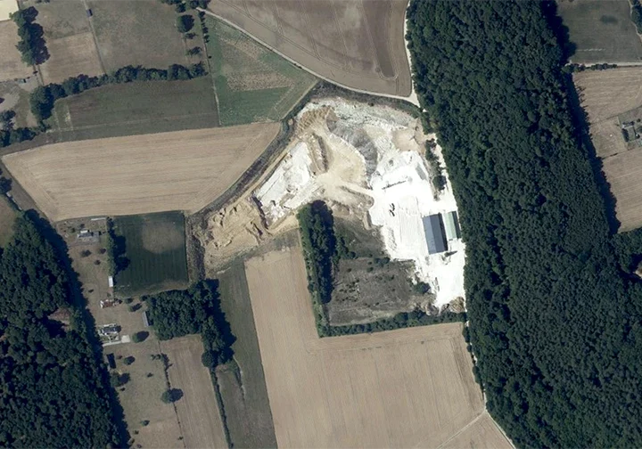 Carrières de Bernay vue du ciel